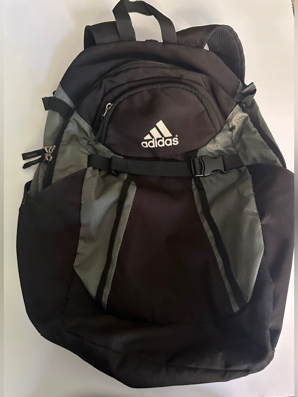 Addidas Unisex Black and Gray Backpack - Durable Everyday Bag